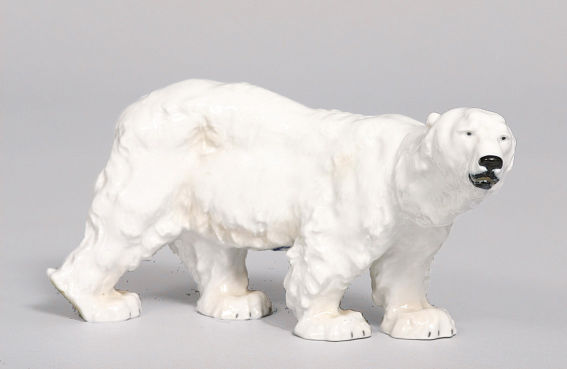 An animal figure 'striding polar bear'