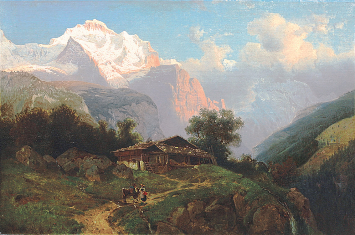 A Swiss landscape with the Virgin