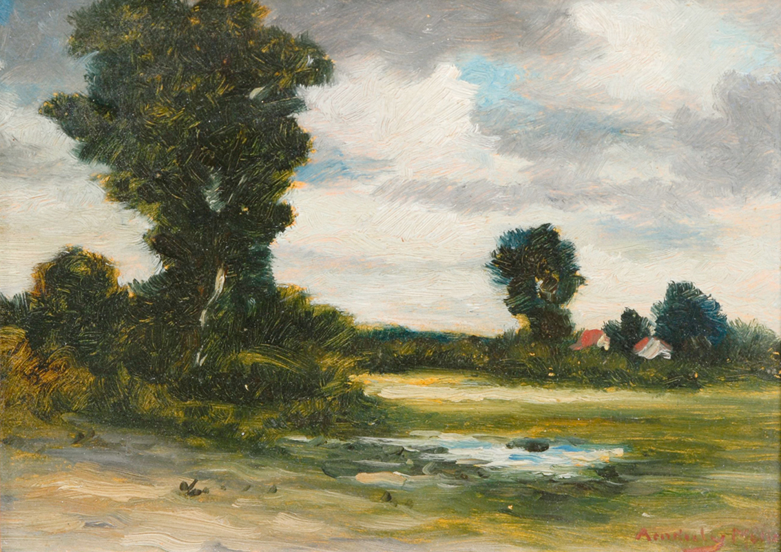 A landscape with houses