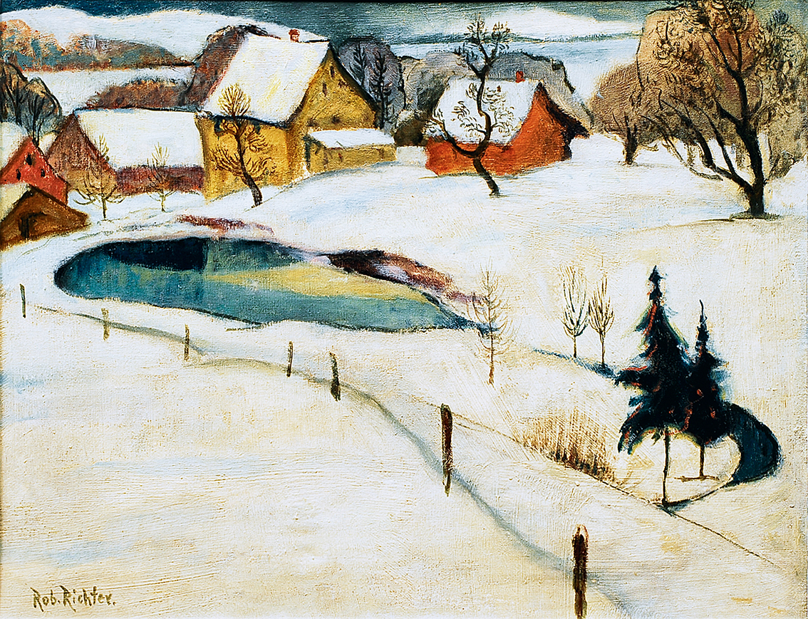 A village in wintertime