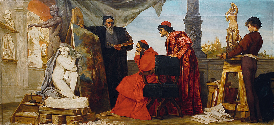 Kardinal Alessandro Farnese in der Werkstatt Tizians