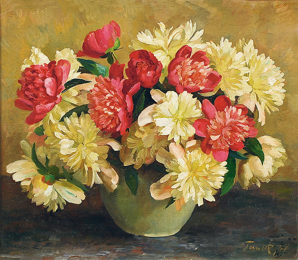 A still life with peonies