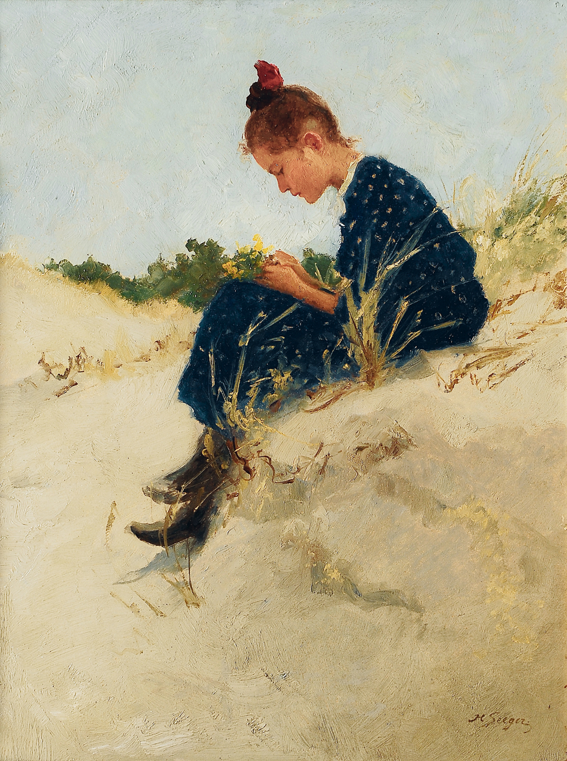 A girl in the dunes