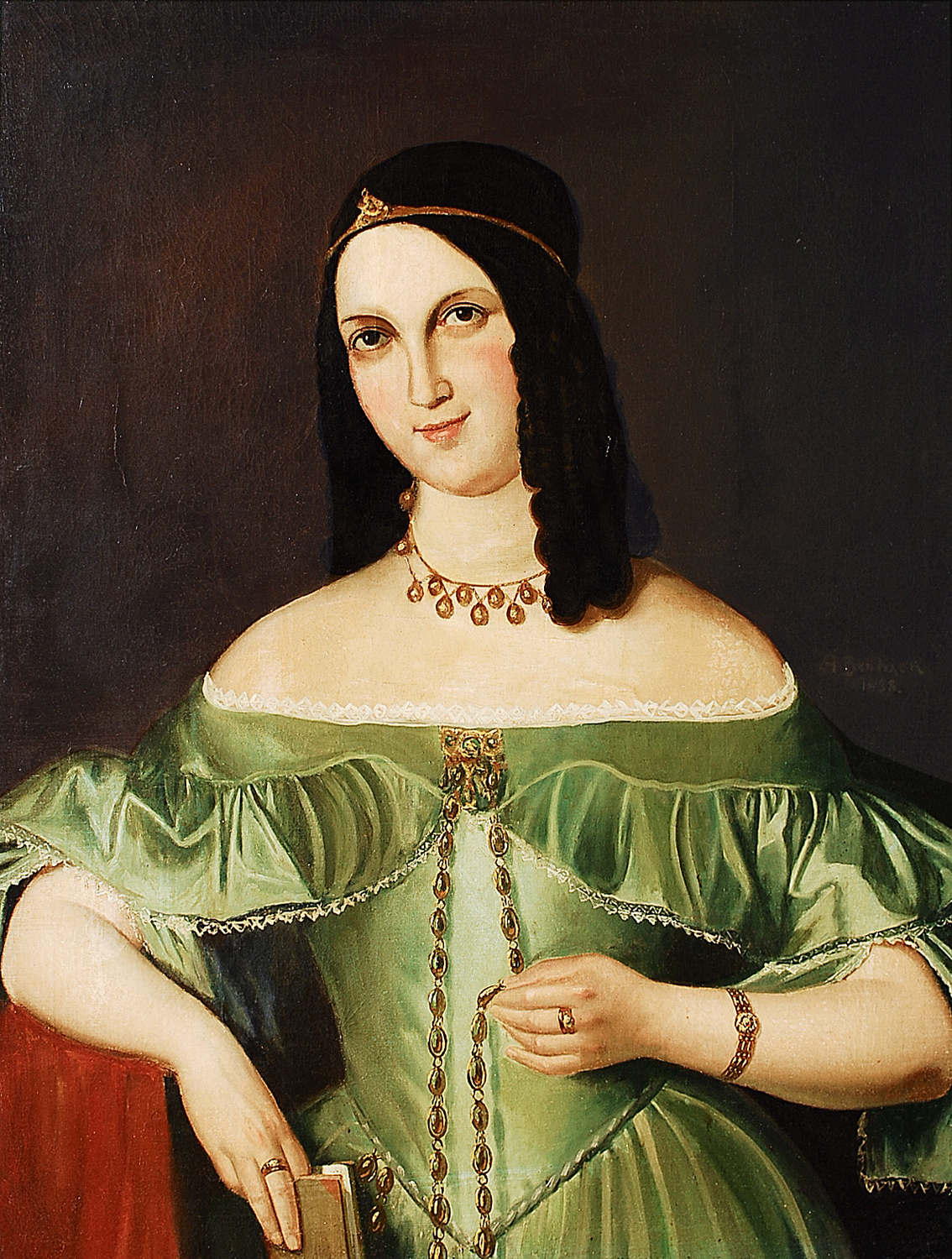 A Biedermeier portrait of a young lady