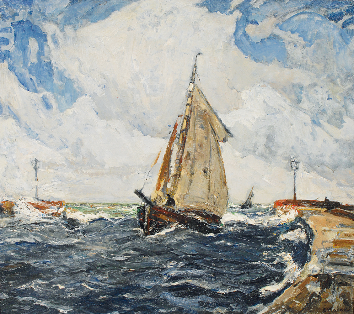A sailer at the river mouth