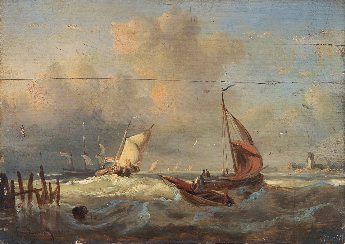 Some Dutch sailors before the coast