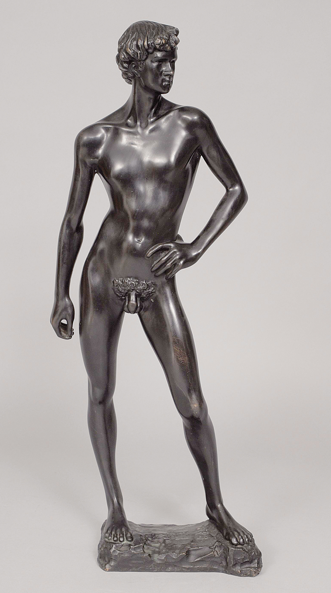 A large bronze figure 'youth'