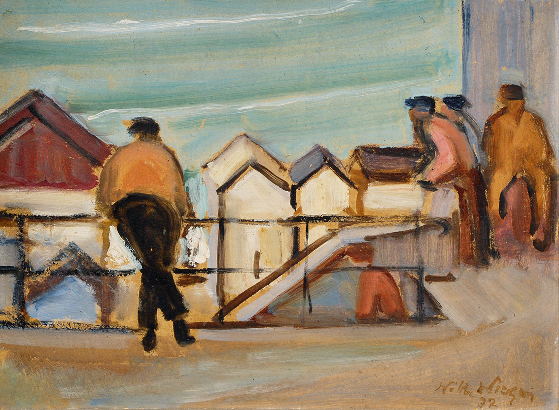 Wilhelm Wieger - Männer an einer Balustrade Männer an einer Balustrade