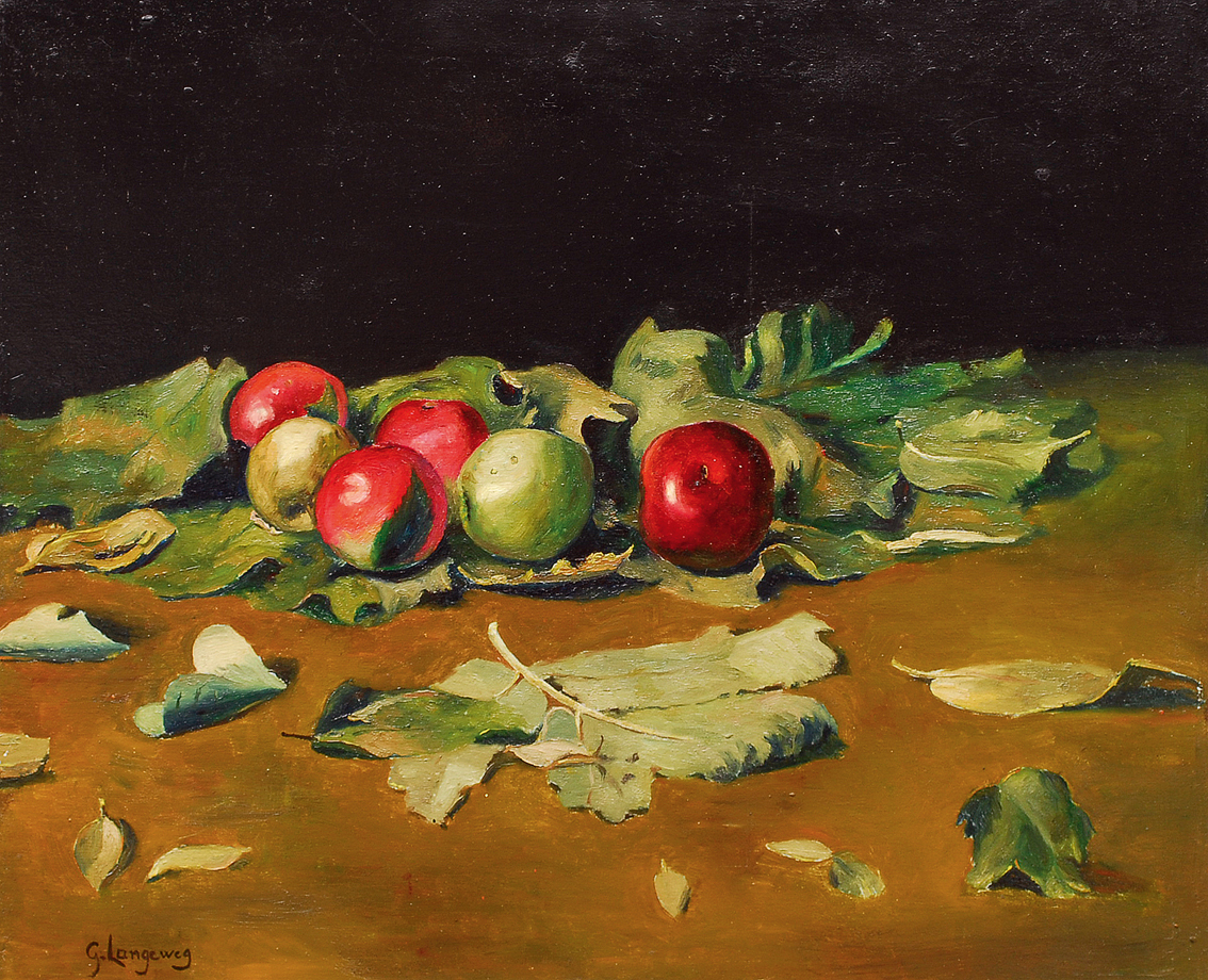 A still life with apples