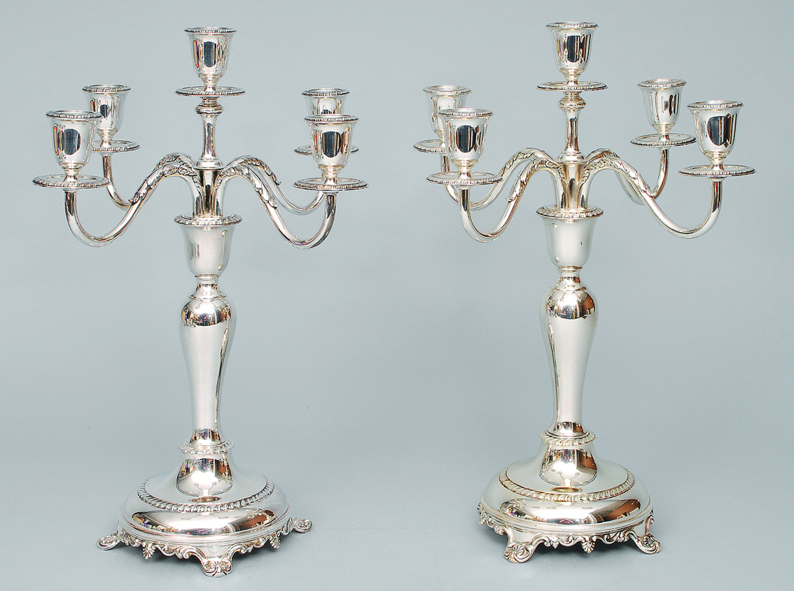 A pair of large Berlin candle holders