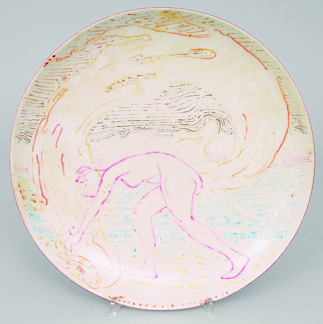 A rare plate with a female nude