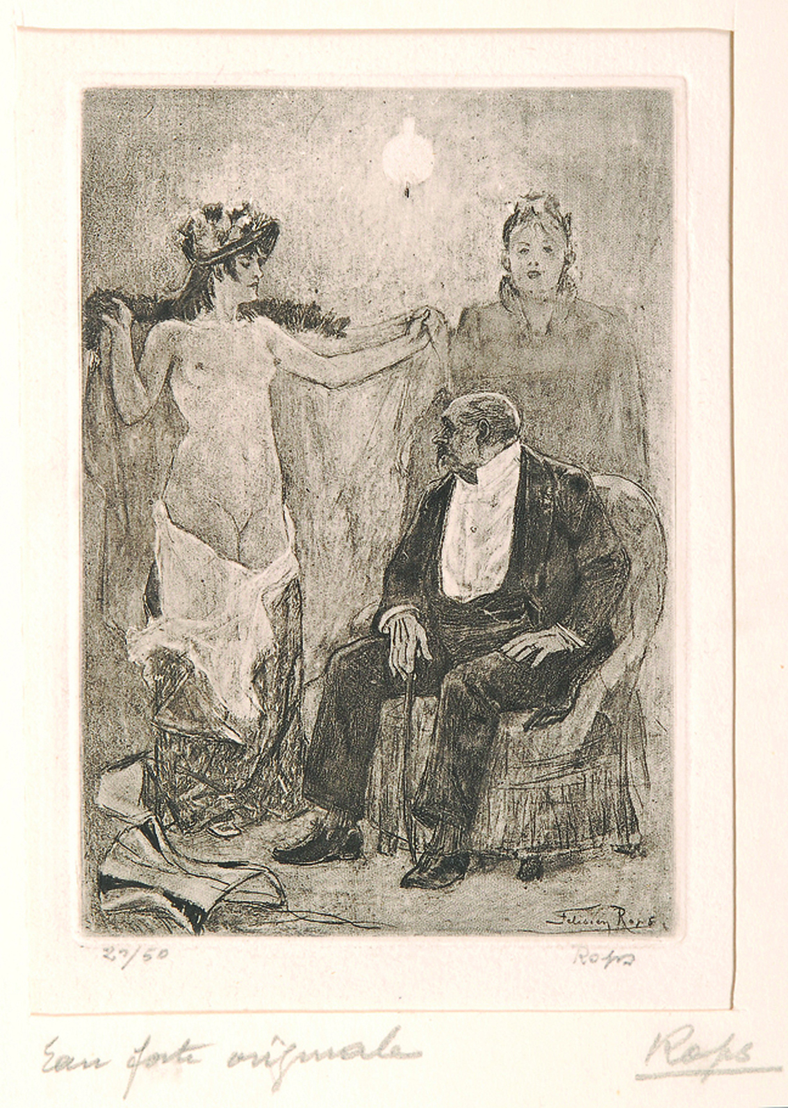 Félicien Rops - 'Die Schönheit erfreut das Alter' 'Die Schönheit erfreut das Alter'