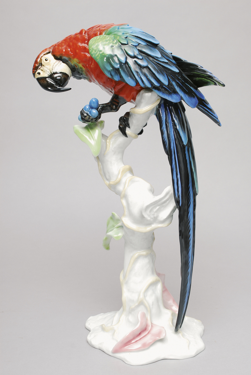 A large figure of a parrot