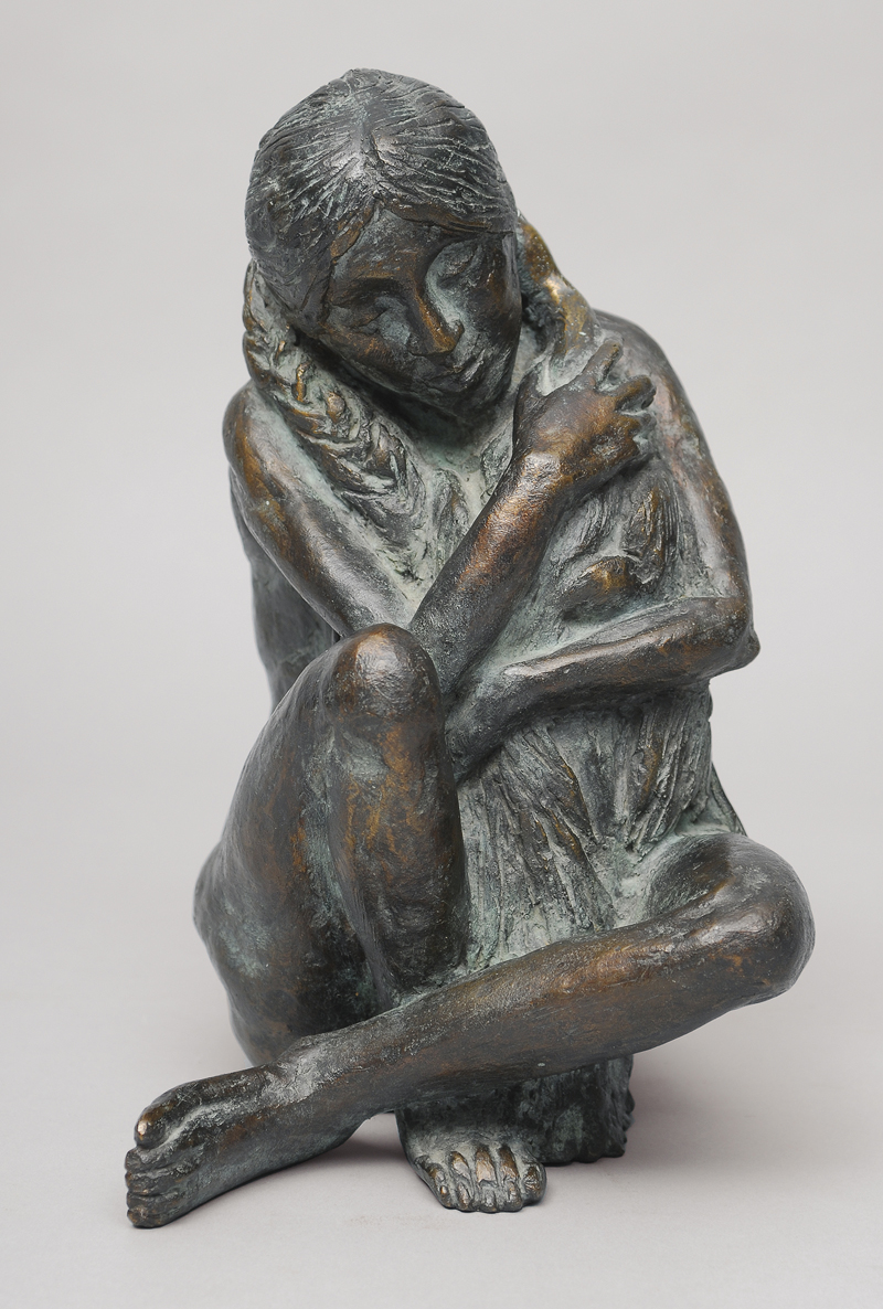 A bronze figure 'Leda with the swan'