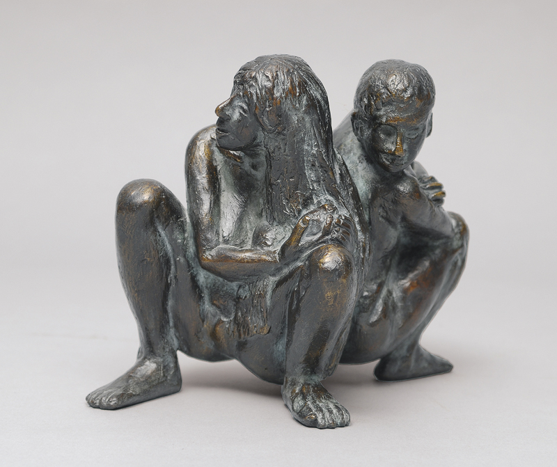 A small bronze figure 'Couple'