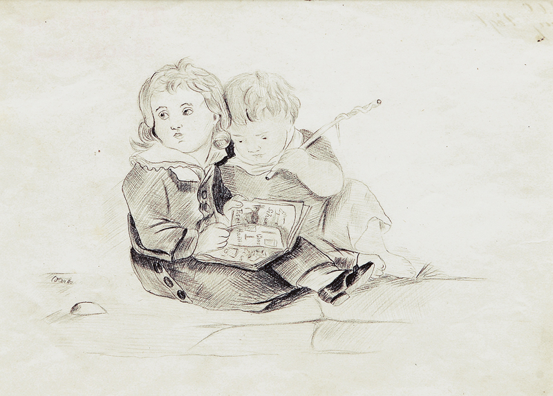 Zwei Kinder mit einem Buch