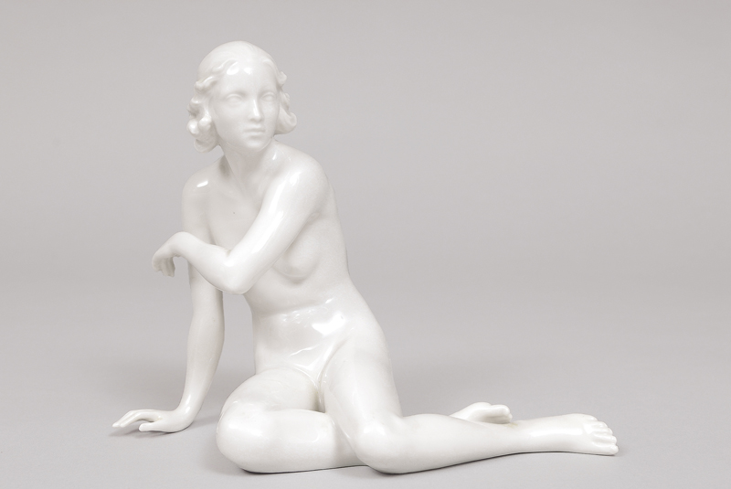 A figure of a sitting female nude