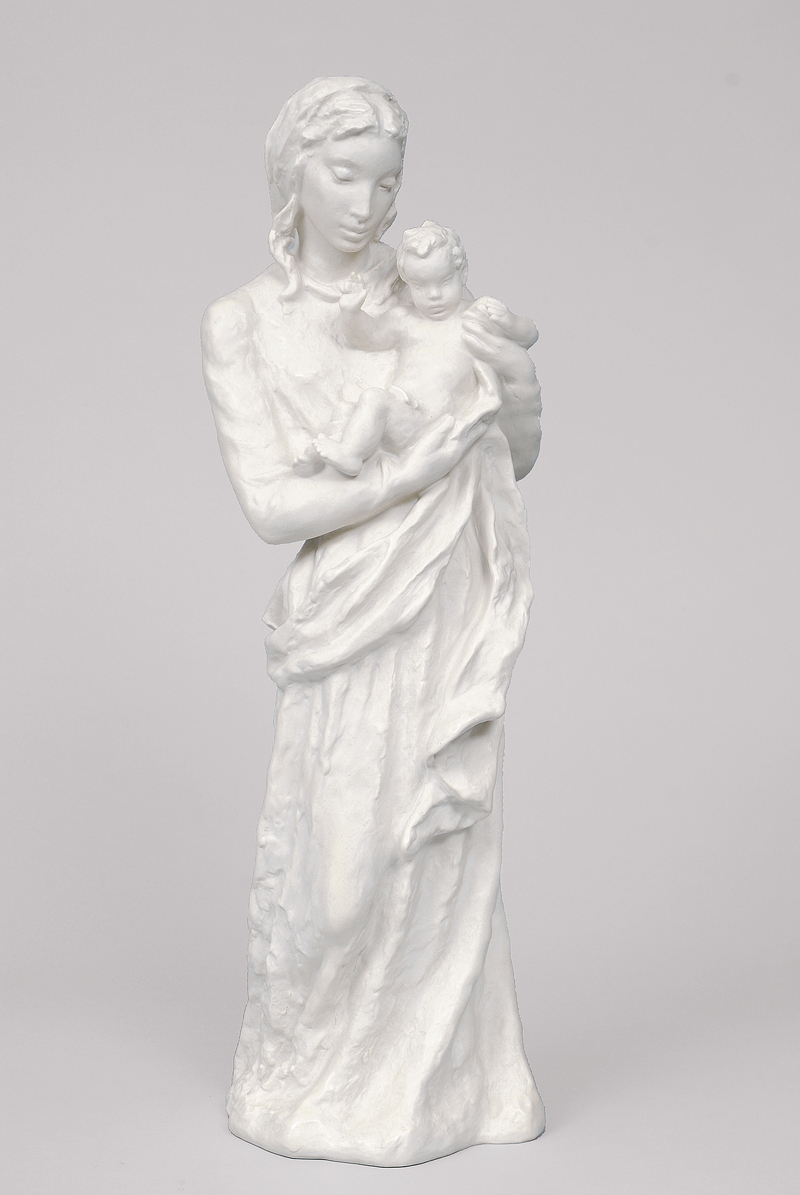 A remarkable large bisque porcelain figure 'Madonna with her child'