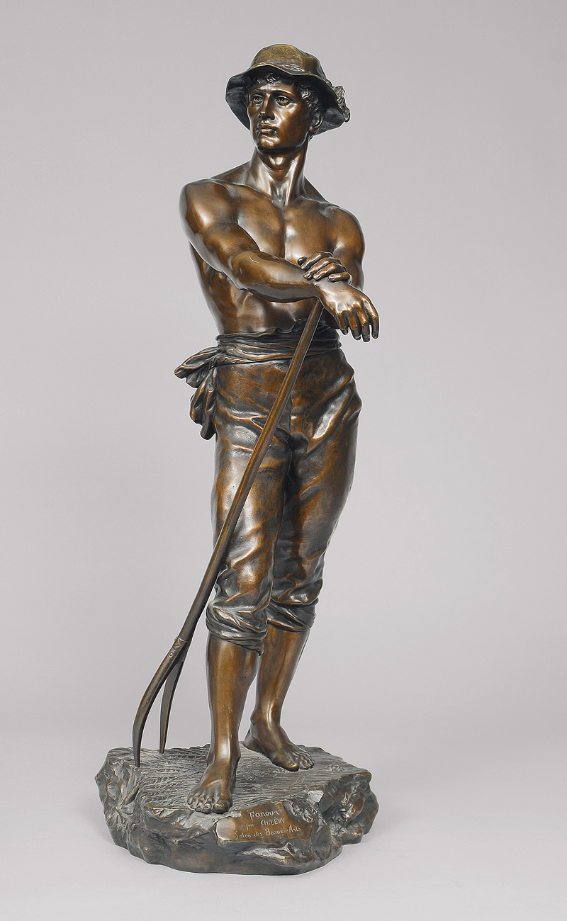 Große französische Bronze-Figur 'Faneur'