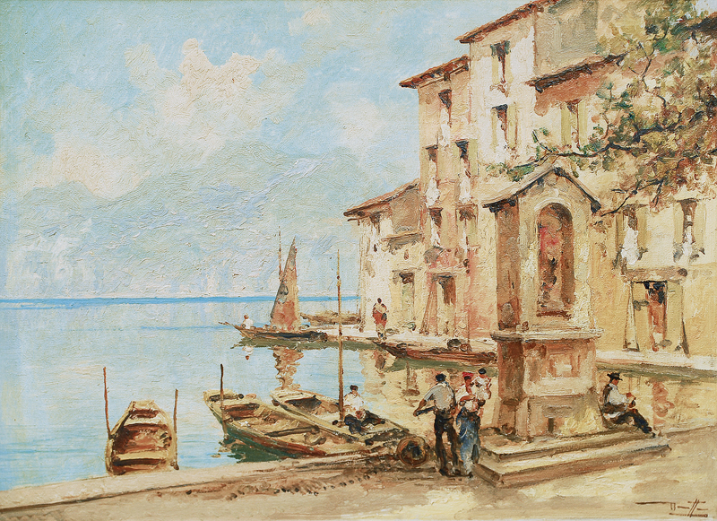 Brenzone harbour at the Lake Garda