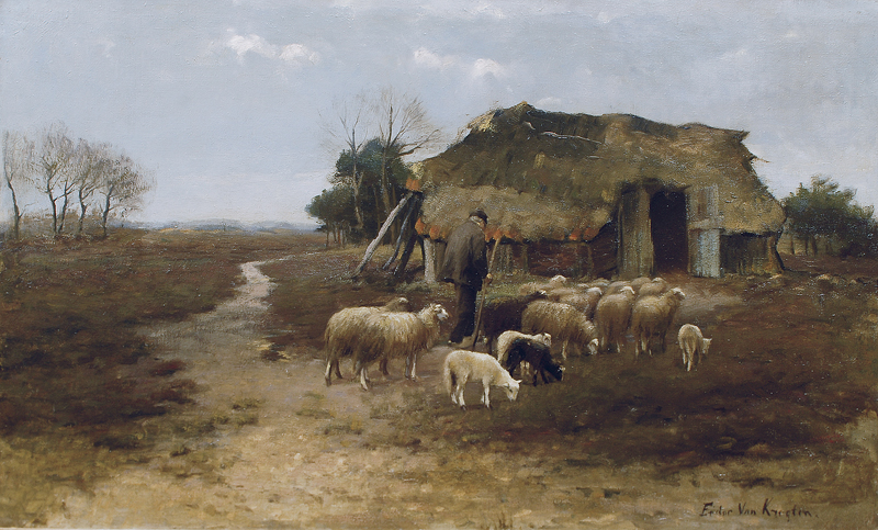 Shepherd with his flock