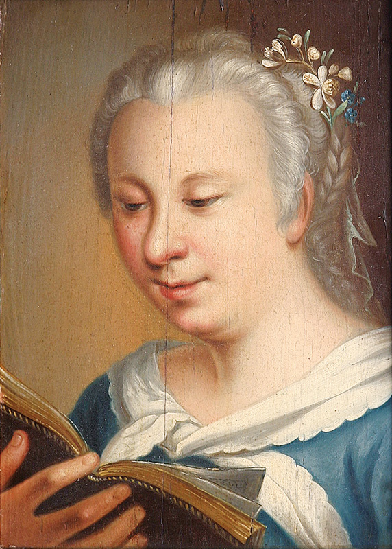 A young lady reading