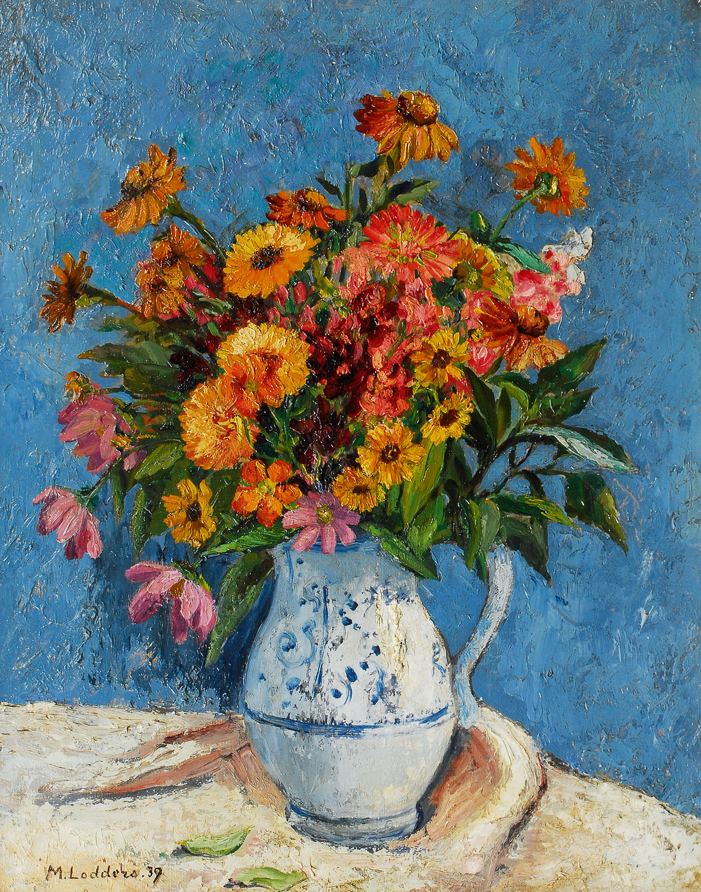 A jug with flowers