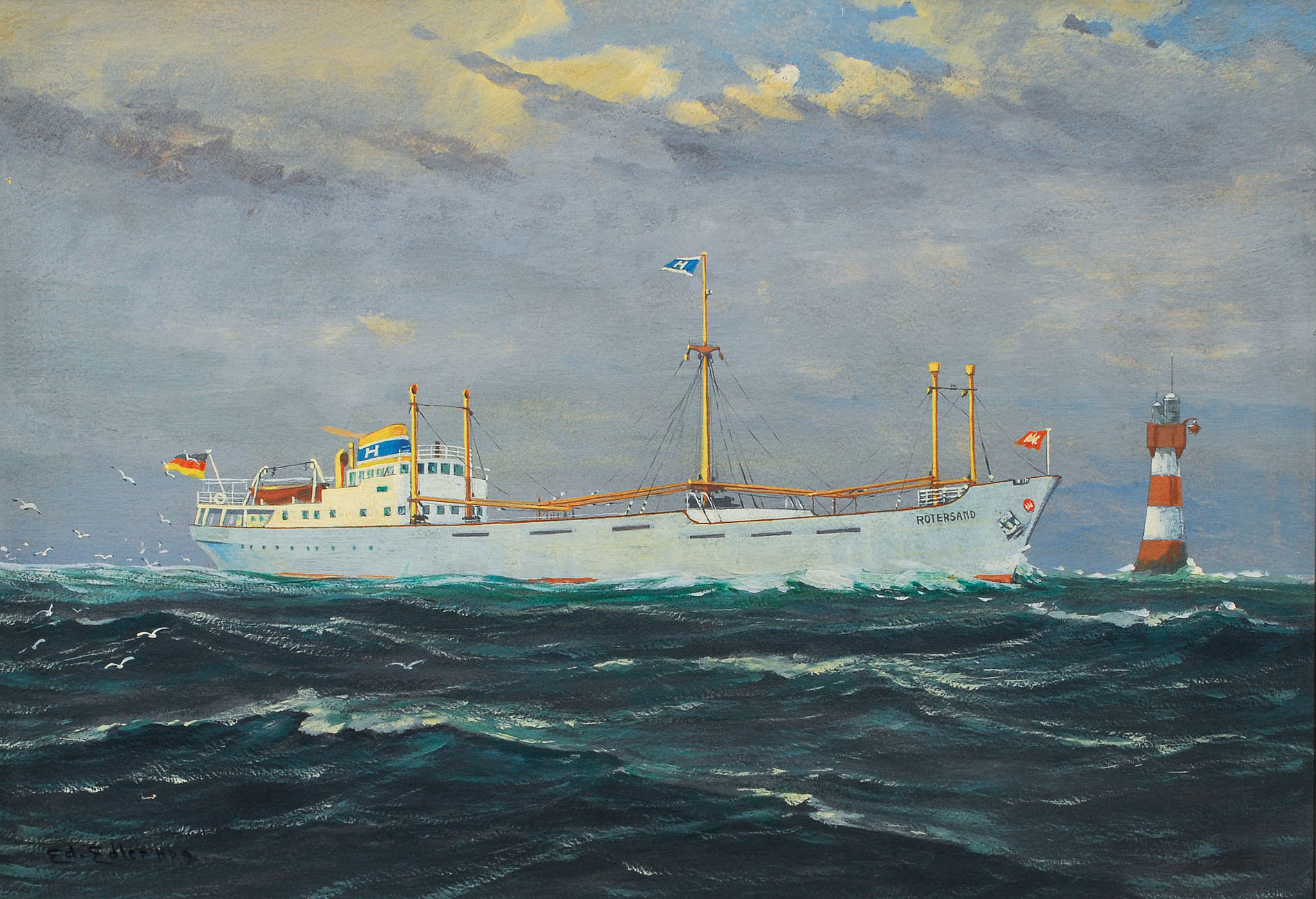 Ships portrait of the cargo ship 'Rotersand'