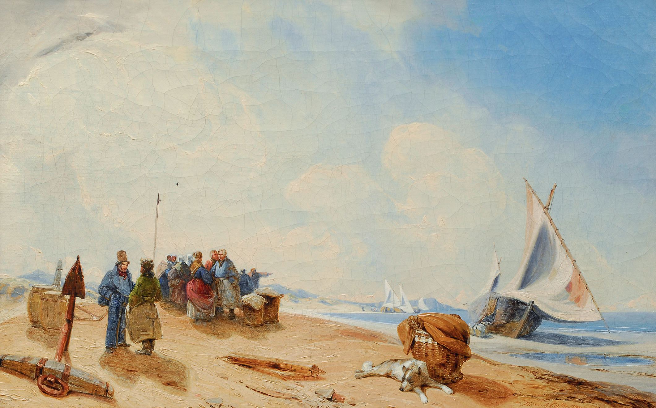 Fishing boats on the beach of the Pomeranian bight