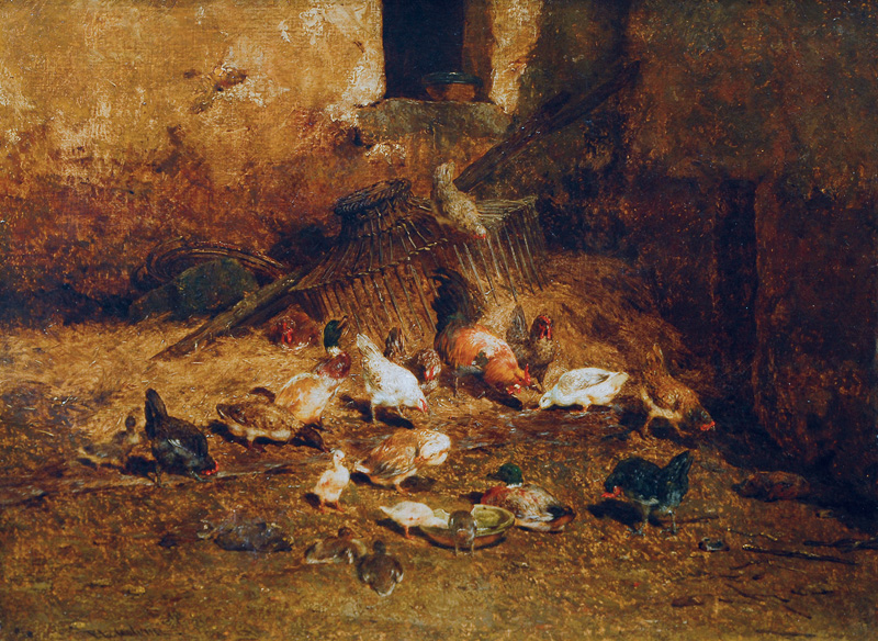 Philibert Léon Couturier - Chicken and Ducks in the Hay Chicken and Ducks in the Hay
