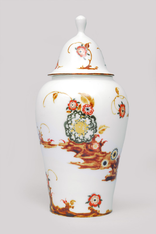 An Art-Nouveau vase with peony decoration