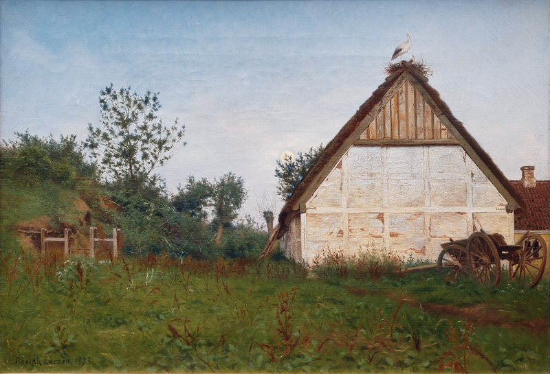 A Farmhouse with Storks