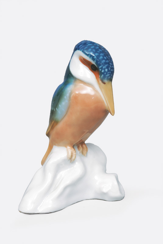 Jugendstil-Tierfigur 'Eisvogel auf Astsockel'