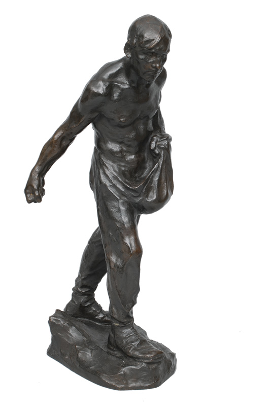 A Large Bronze Figure 'The Sower'