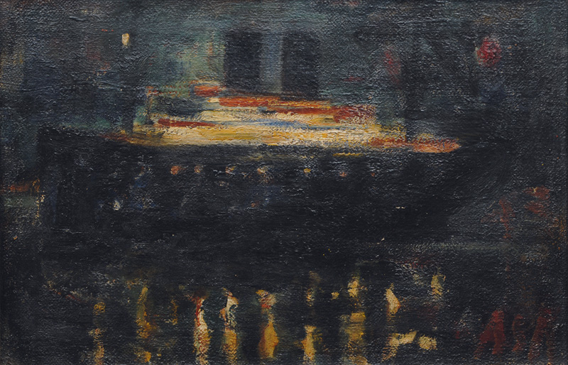 Passagierschiff bei Nacht