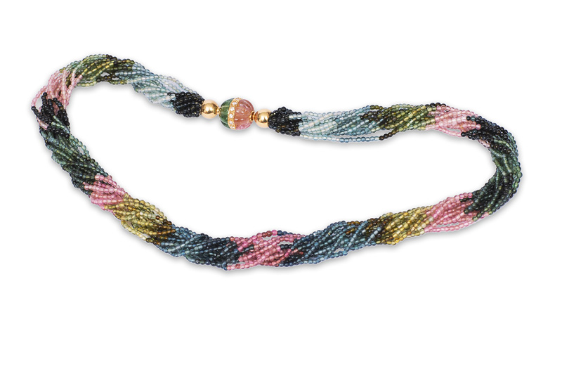 A multicoloured turmalin necklace