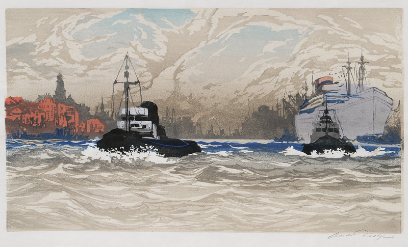 Oscar Droege - Im Hamburger Hafen Im Hamburger Hafen