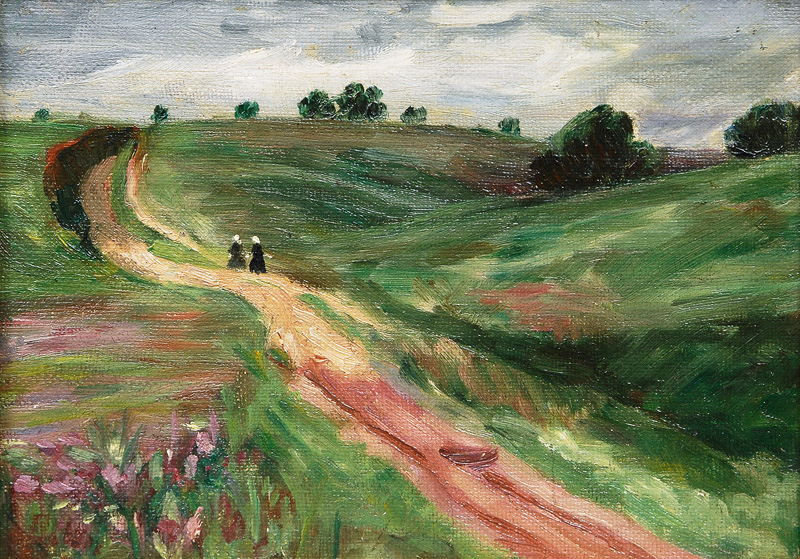 Two Girls in a Landscape of Schleswig-Holstein