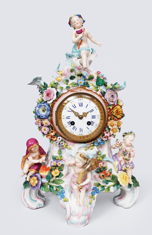 Helena Wolfsohn - A big seasons clock with allegoric putti A big seasons clock with allegoric putti