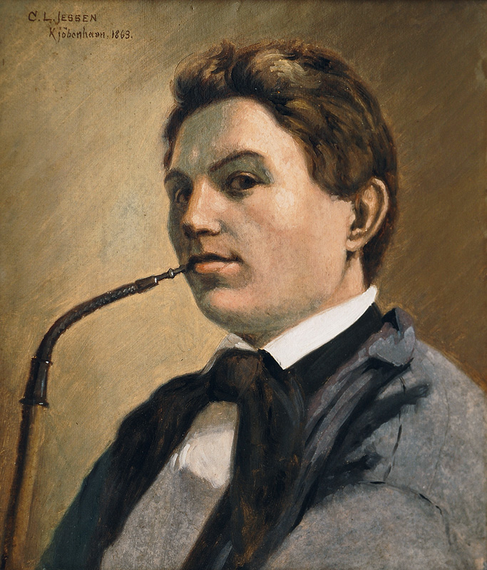 Portrait eines jungen Mannes mit Pfeife