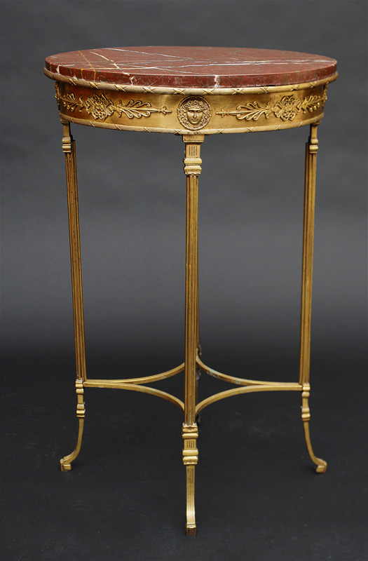 A classical small table with bronze ornament