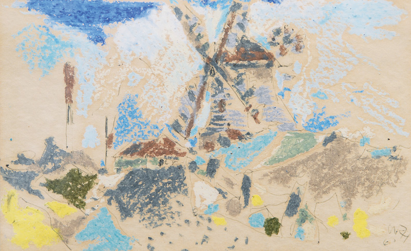 Willy Robert Huth - Landschaft mit Windmühle Landschaft mit Windmühle
