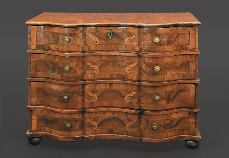 A large Baroque chest of drawers