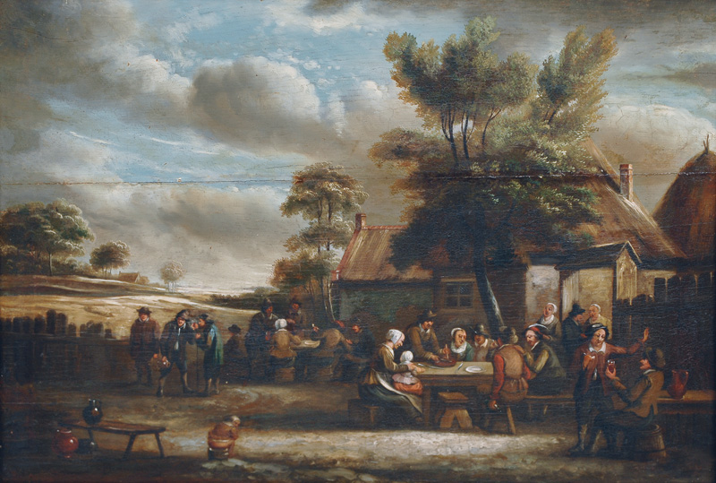 Bucolic Scene Infront of a Tavern
