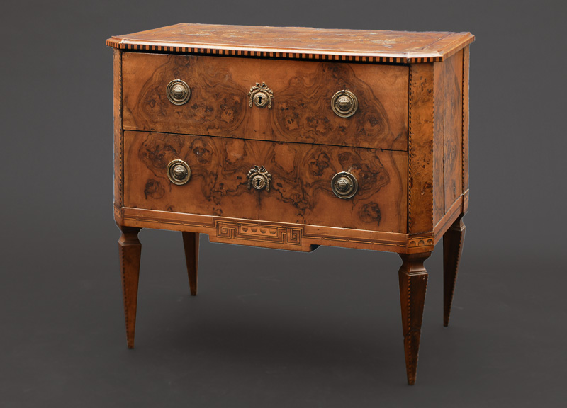 A small Louis-Seize chest of drawers