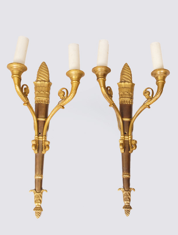 A pair of Empire wall lights