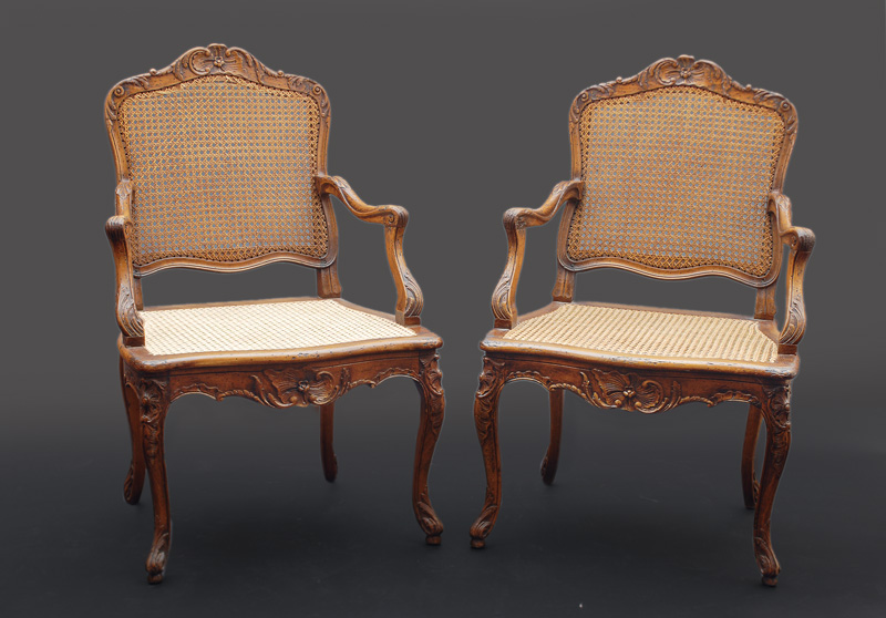 A pair of Rokoko armchairs