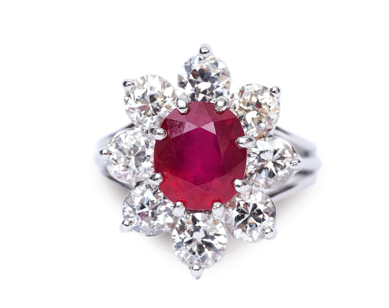 A fine ruby diamond ring