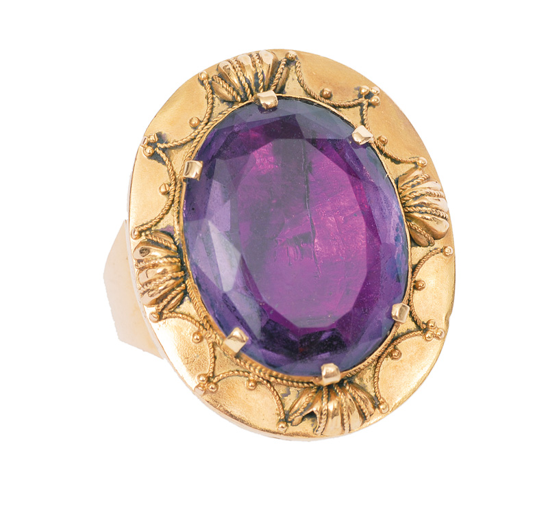 A large Victorian amethyst ring