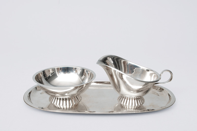 A sugar bowl with small can in modern style